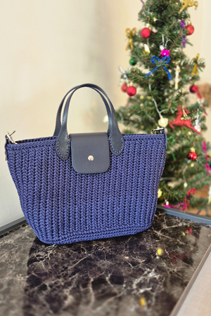 Fashion Bag Kit 2 yumak Polyester Makrome No.4  Çanta Örgü Kiti 