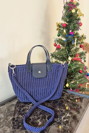 Fashion Bag Kit 2 yumak Polyester Makrome No.4  Çanta Örgü Kiti 