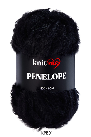 Knitme Siyah Penelope Kürk İplik KPE01