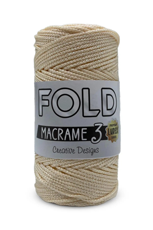 Fold Simli Polyester Makrome İpi No:3 Krem  028 1 Mm - 100 gr - 115 M Supla Ip Çanta Ipi