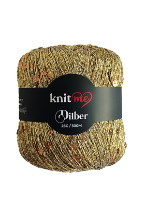 Knitme - Dilber Gold Pul 25 Gr 310 Mt Pullu İp Örgü İpi