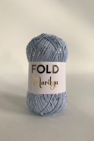 Marilyn Açık Mavi 1808 Simli İp Örgü İpi 100 Gram 165 Metre