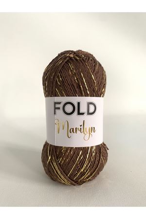 Marilyn Kahverengi 2201 Simli İp Örgü İpi 100 Gram 165 Metre