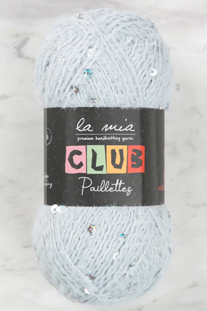 La Mia Club Paillettes Buz Mavi El Örgü İpi - 604 -Pullu İp