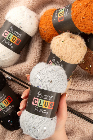 La Mia Club Paillettes Bej El Örgü İpi - 618 - Pullu İp