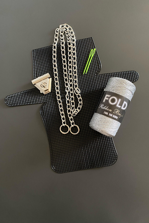 Kanvas Çanta Örgü Kiti Gümüş Simli Ribbon Plastik Kanvas Çanta Seti 33x18cm