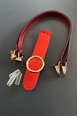 Parlak Çanta Örgü Kiti - Kırmızı