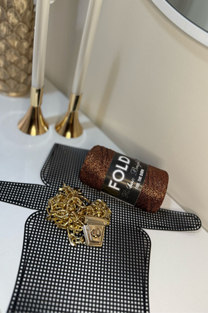 Kanvas Çanta Örgü Kiti 45x21 cm - Simli Ribbon Bright Plastik Kanvas Çanta Seti Simli İp