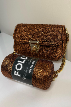 Kanvas Çanta Örgü Kiti 45x21 cm - Simli Ribbon Bright Plastik Kanvas Çanta Seti Simli İp