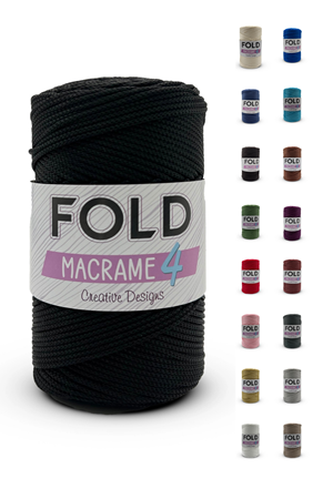 Fold Yarn Makrome No:4 - 270 Siyah Polyester Makrome Ipi 2 Mm - 200 gr - 230 M Supla Ip Çanta Ipi