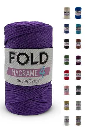 Fold Yarn Makrome No:4 - 141 Mor Polyester Makrome Ipi 2 Mm - 200 gr -230 M Supla Ip Çanta Ipi