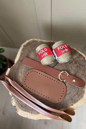 Simge Simli İp Gold  %100 Sim Taba Dil kapak Çanta Örgü Kiti 