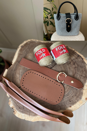 Simge Simli İp Gold  %100 Sim Taba Dil kapak Çanta Örgü Kiti 