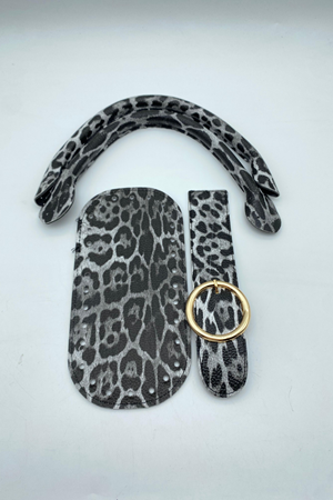 Dil Kapak Zebra Desen Çanta Örgü Kiti Yuvarlak Tokalı