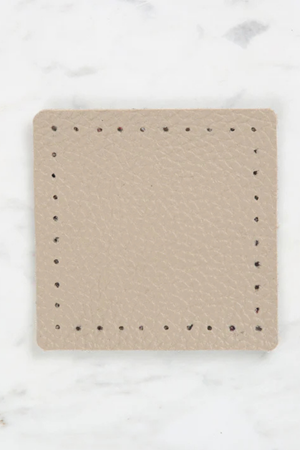 Kare Deri 8x8 cm Bej Çanta Aksesuarı