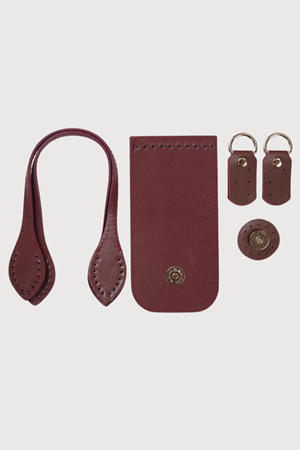 Fashion Bag Çanta Kiti 8,5x17 cm Bordo Örgü Kiti 