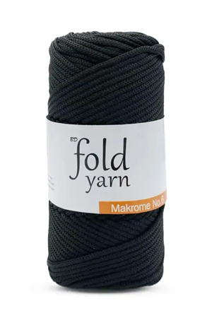 Polyester Makrome İpi No:6 Siyah- 270 - 3 Mm - 250 gr 115 M Supla Ip Ve Çanta Ipi