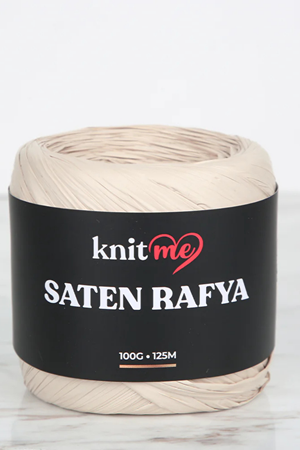 Knitme Saten Rafya İp Açık Bej 100 Gr 125 Mt