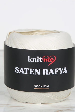 Knitme Saten Rafya İp Krem 100 Gr 125 Mt