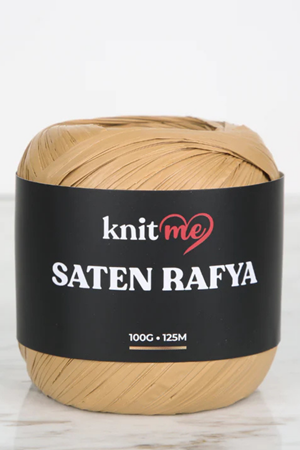 Knitme Saten Rafya İp Bej 100 Gr 125 Mt