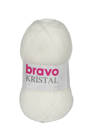 Bravo Kristal İp Beyaz Lif İpi 100 gr - 475 m Örgü İpi 