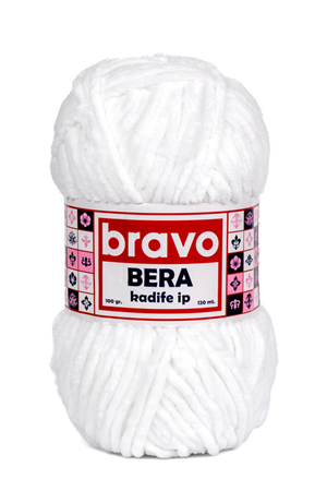 Bravo Bera 901 Optik Beyaz Kadife İp Örgü İpi