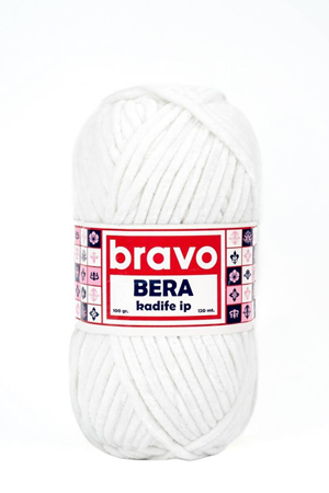 Bravo Bera 902 Beyaz Kadife İp Örgü İpi