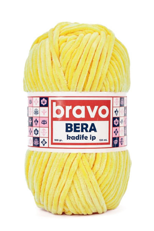 Bravo Bera 916 Açık Sarı Kadife İp Örgü İpi