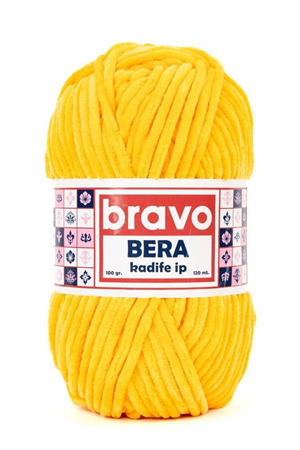 Bravo Bera 917 Koyu Sarı Kadife İp Örgü İpi