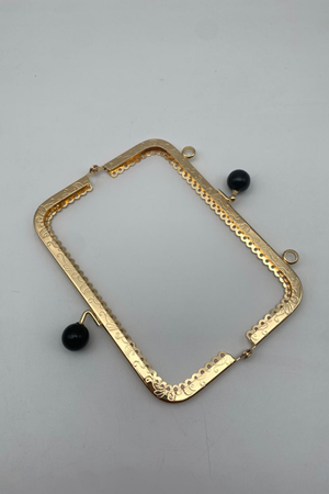 Metal 15 cm Siyah Tokalı Gold Çanta Bursu Çanta Klipsi Çanta Aksesuarı