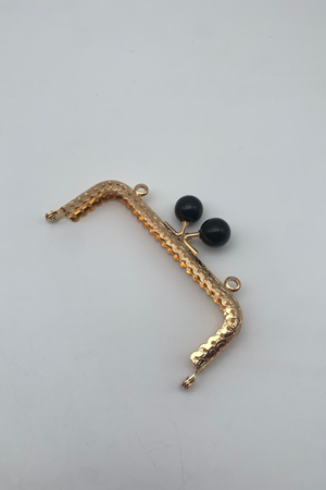 Metal 12 cm Siyah Tokalı Gold Çanta Bursu Çanta Klipsi Çanta Aksesuarı