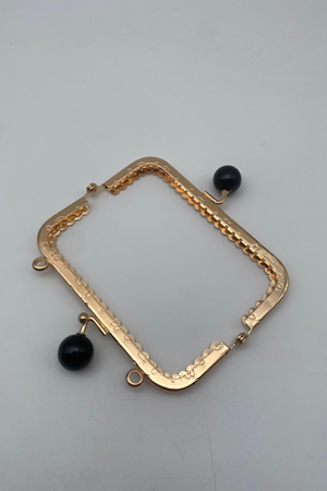 Metal 12 cm Siyah Tokalı Gold Çanta Bursu Çanta Klipsi Çanta Aksesuarı