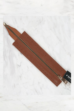 Dikilebilir Çanta Fermuarı 6x22 cm Taba