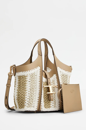 Tods Çanta Kiti Deri Örgü KitiTuruncu Renk İpsiz Tokalı Cüzdanlı 4lü Çanta Seti 