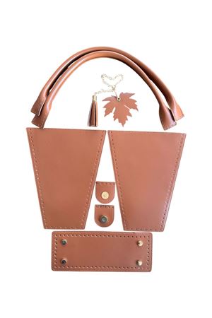 Sonbahar Çanta Örgü Kiti Taba Renk Yan Körük Taban Püskül Kit Çanta Kiti