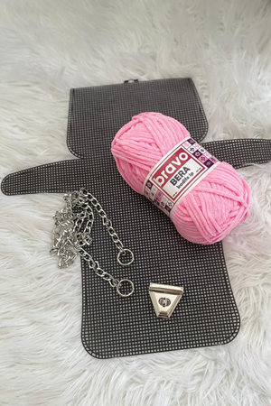 Kadife İp Çanta Örgü Kiti Kanvas Çanta Kiti 