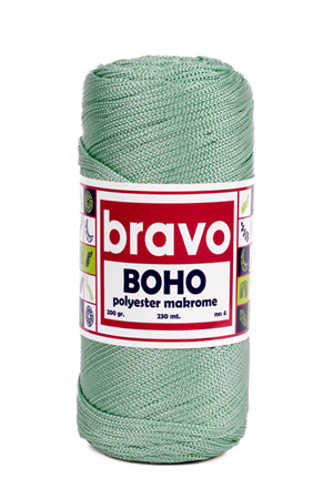 Polyester Makrome No:4 - Çağla Yeşili 165 Polyester Makrome Ipi - 200 gr - 230 M Supla Ip Çanta Ipi 2 Mm