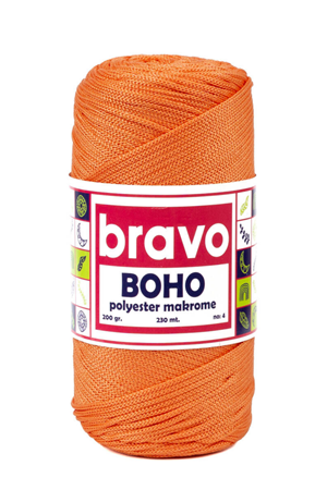 Polyester Makrome No:4 - Turuncu 120 Polyester Makrome Ipi - 200 gr - 230 M Supla Ip Çanta Ipi 2 Mm