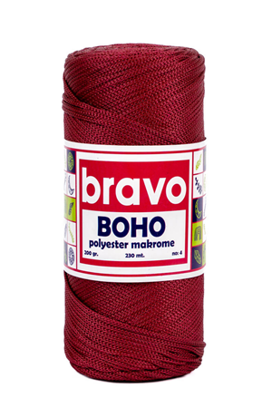 Polyester Makrome No:4 - Bordo 113 Polyester Makrome Ipi - 200 gr - 230 M Supla Ip Çanta Ipi 2 Mm