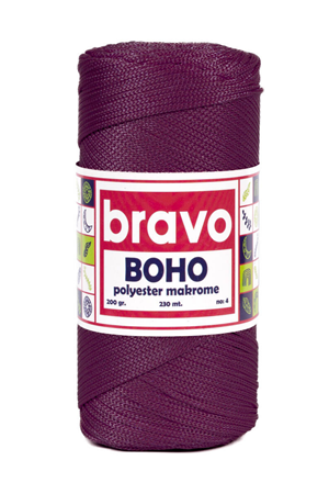 Polyester Makrome No:4 - Mor 160 Polyester Makrome Ipi - 200 gr - 230 M Supla Ip Çanta Ipi 2 Mm