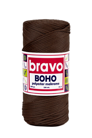 Polyester Makrome No:4 - Acı Kahve 210  Polyester Makrome Ipi - 200 gr - 230 M Supla Ip Çanta Ipi 2 Mm