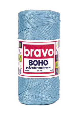 Polyester Makrome No:4 - Bebe Mavi 220  Polyester Makrome Ipi - 200 gr - 230 M Supla Ip Çanta Ipi 2 Mm