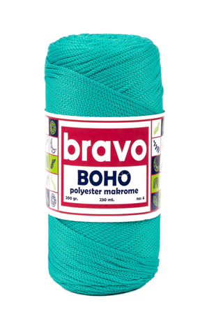 Polyester Makrome No:4 - Turkuaz 232 Polyester Makrome Ipi - 200 gr - 230 M Supla Ip Çanta Ipi 2 Mm
