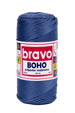 Polyester Makrome No:4 - Havacı Mavi 235 Polyester Makrome Ipi - 200 gr - 230 M Supla Ip Çanta Ipi 2 Mm