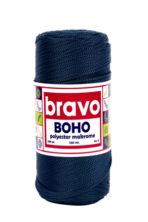 Polyester Makrome No:4 - Lacivert 260 Polyester Makrome Ipi - 200 gr - 230 M Supla Ip Çanta Ipi 2 Mm