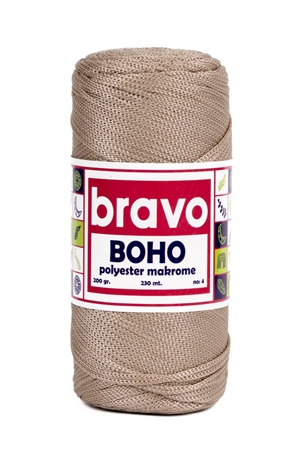 Polyester Makrome No:4 - Bej 30 Polyester Makrome Ipi - 200 gr - 230 M Supla Ip Çanta Ipi 2 Mm