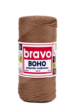 Polyester Makrome No:4 - Kahverengi 38 Polyester Makrome Ipi - 200 gr - 230 M Supla Ip Çanta Ipi 2 Mm