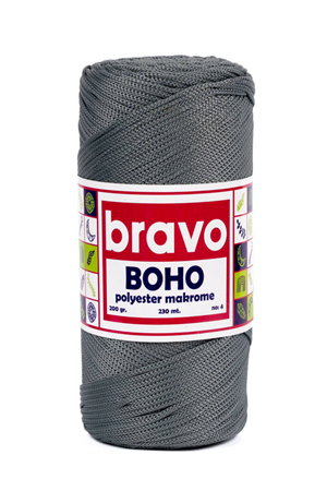 Polyester Makrome No:4 - Gri 64 Polyester Makrome Ipi - 200 gr - 230 M Supla Ip Çanta Ipi 2 Mm