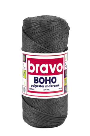 Polyester Makrome No:4 - Koyu Gri 69 Polyester Makrome Ipi - 200 gr - 230 M Supla Ip Çanta Ipi 2 Mm