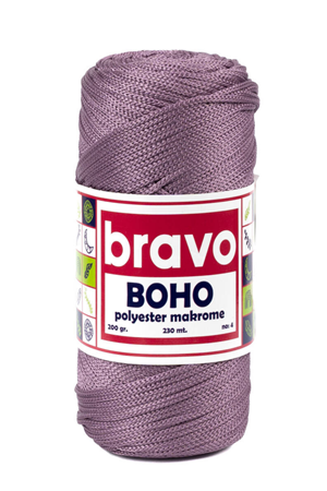 Polyester Makrome No:4 - Mürdüm 77 Polyester Makrome Ipi - 200 gr - 230 M Supla Ip Çanta Ipi 2 Mm